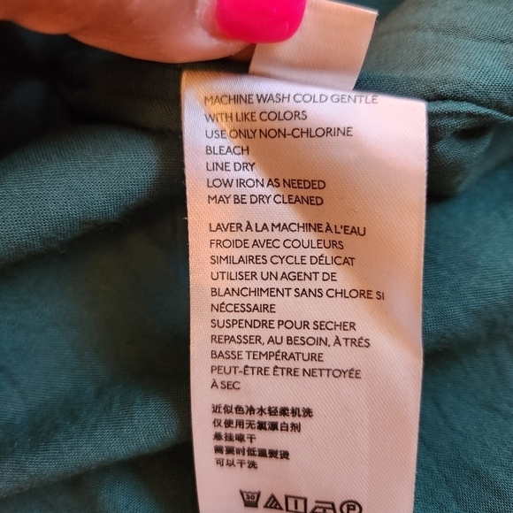 ANTHROPOLOGIE MAEVE ESTHER TIERED TUNIC/DRESS GREEN/WHITE POLKA DOT SIZE MEDIUM - Picture 11 of 13